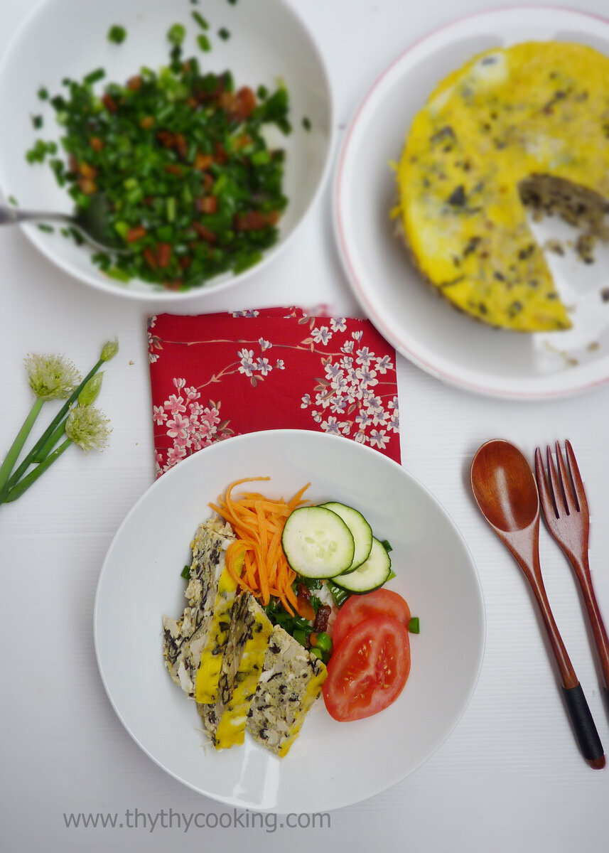 VEGETARIAN BROKEN RICE WITH EGG PATTY